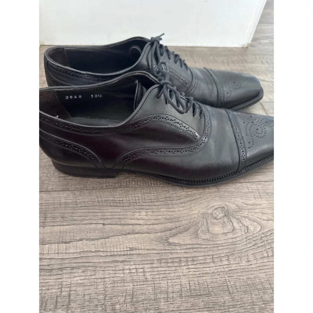 To Boot New York Adam Derrick Black Leather Brogue Cap Toe Oxfords 10.5 2848